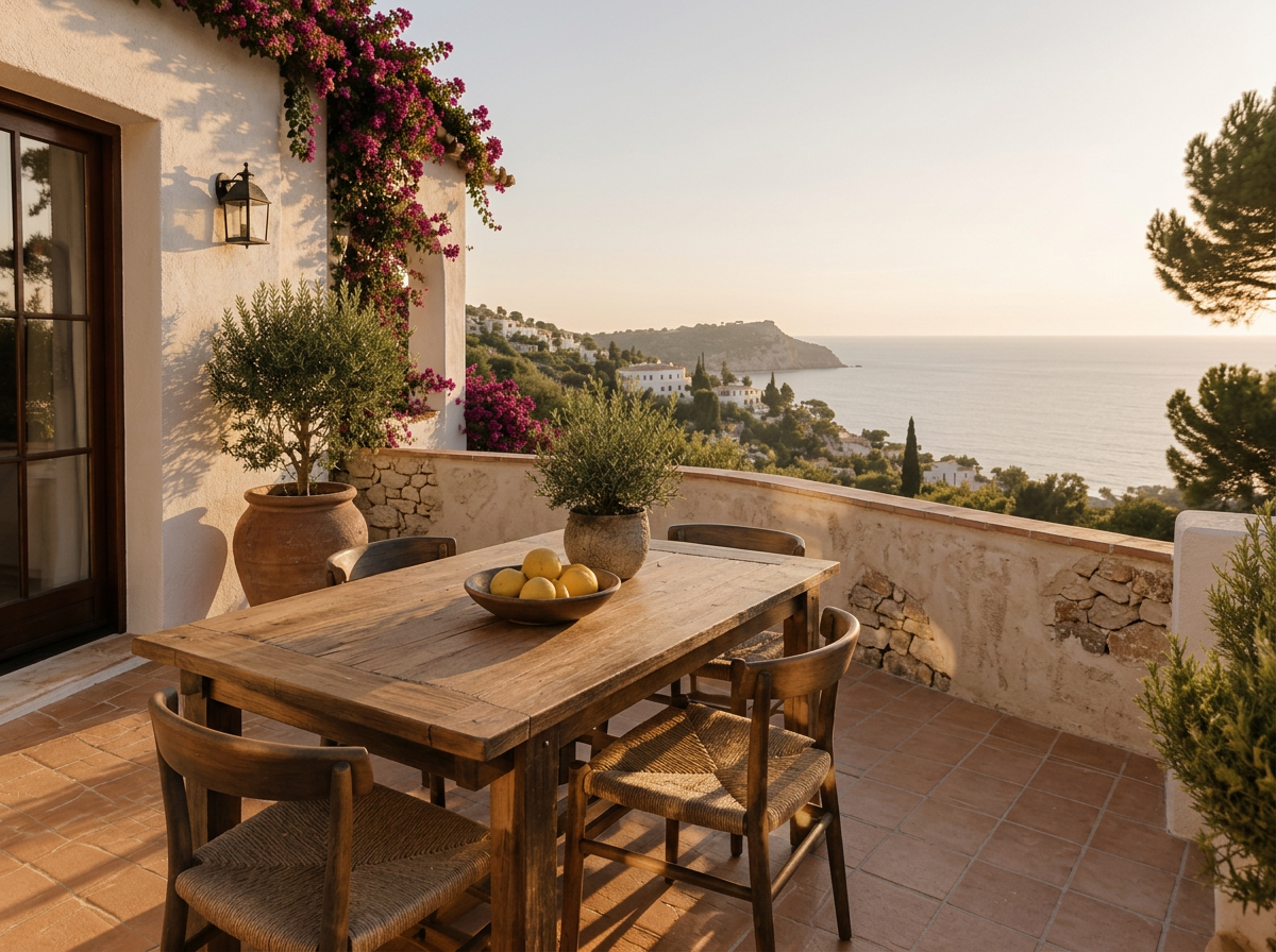 Terras met zeezicht aan de Costa Blanca
